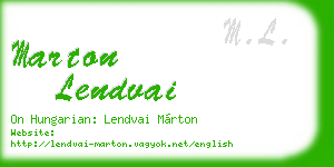 marton lendvai business card